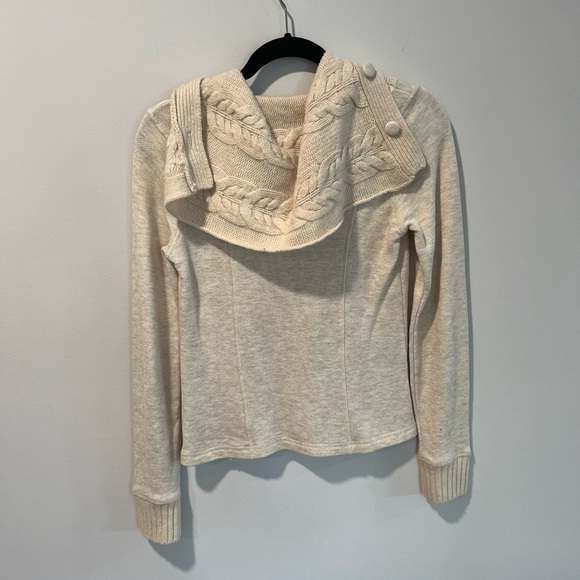 Anthropologie Saturday Sunday Cream Colored Cable Knit Cardigan - Picture 8 of 11